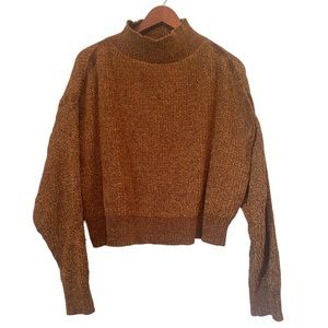 Jon & Anna Contemporary Brown Knit Cropped Sweater